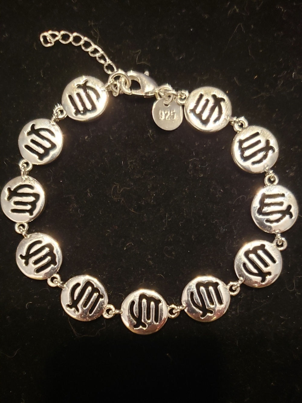 Intricate Design Sterling Links Bracelet, 925 Stamped.